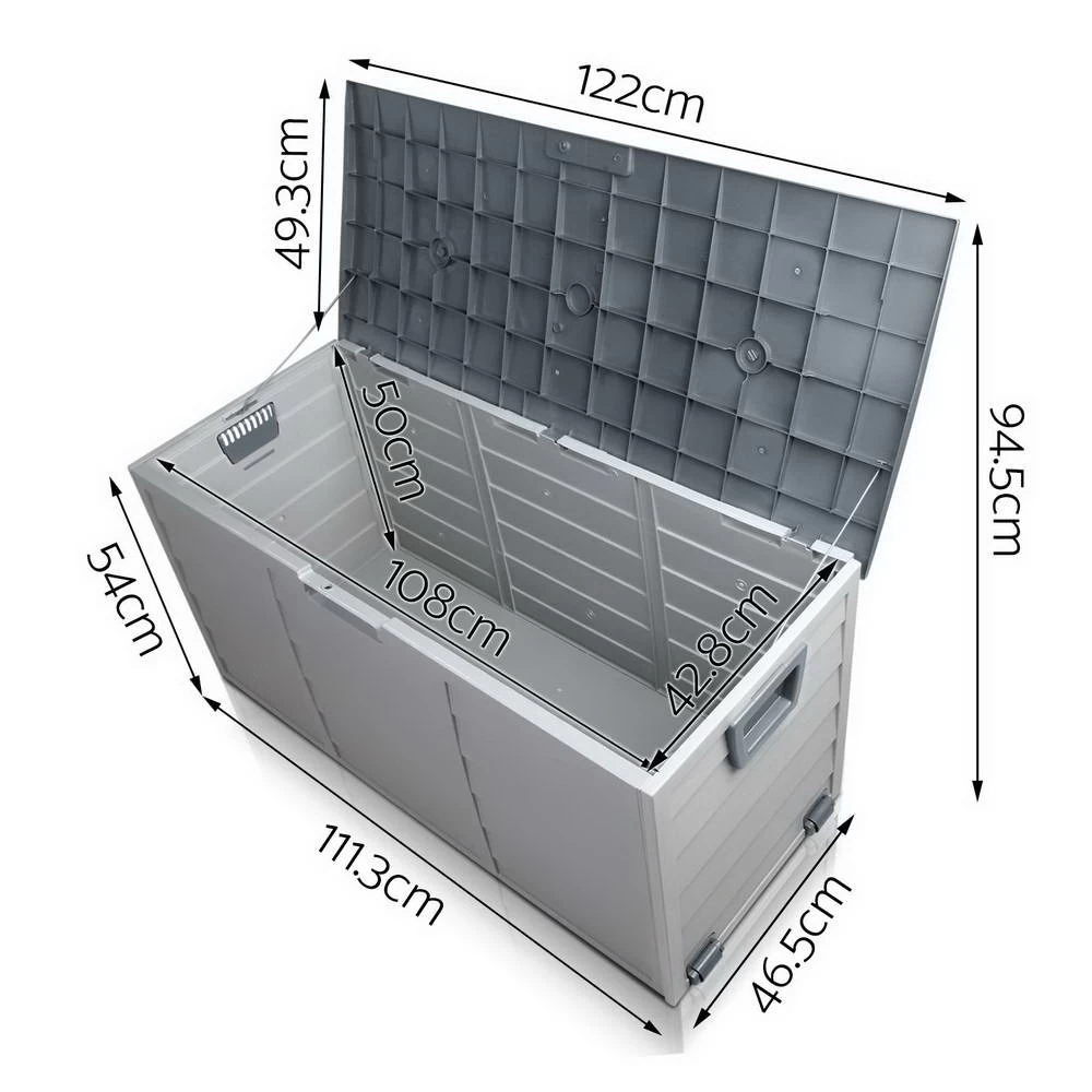 Giantz 290L Outdoor Storage Box – Grey 4 Giantz 290L Outdoor Storage Box – Grey - Image 2