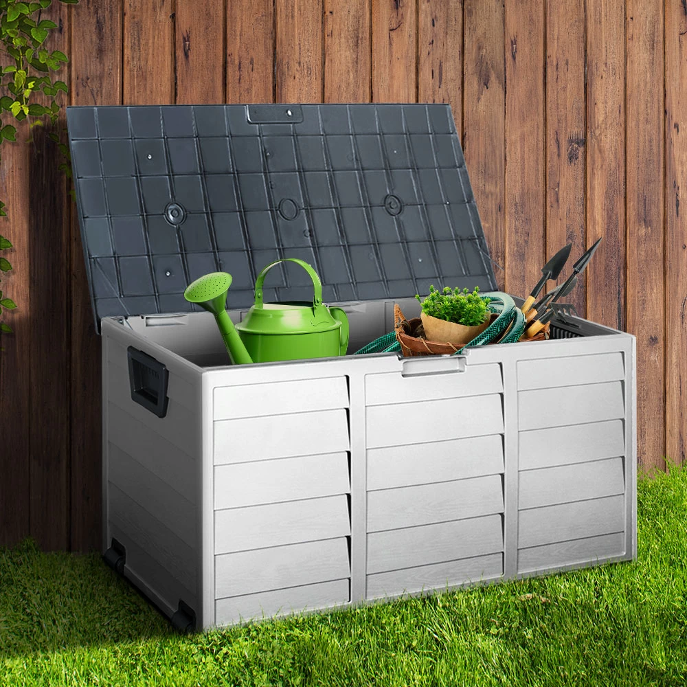 Giantz 290L Outdoor Storage Box – Grey 10 Giantz 290L Outdoor Storage Box – Grey - Image 8