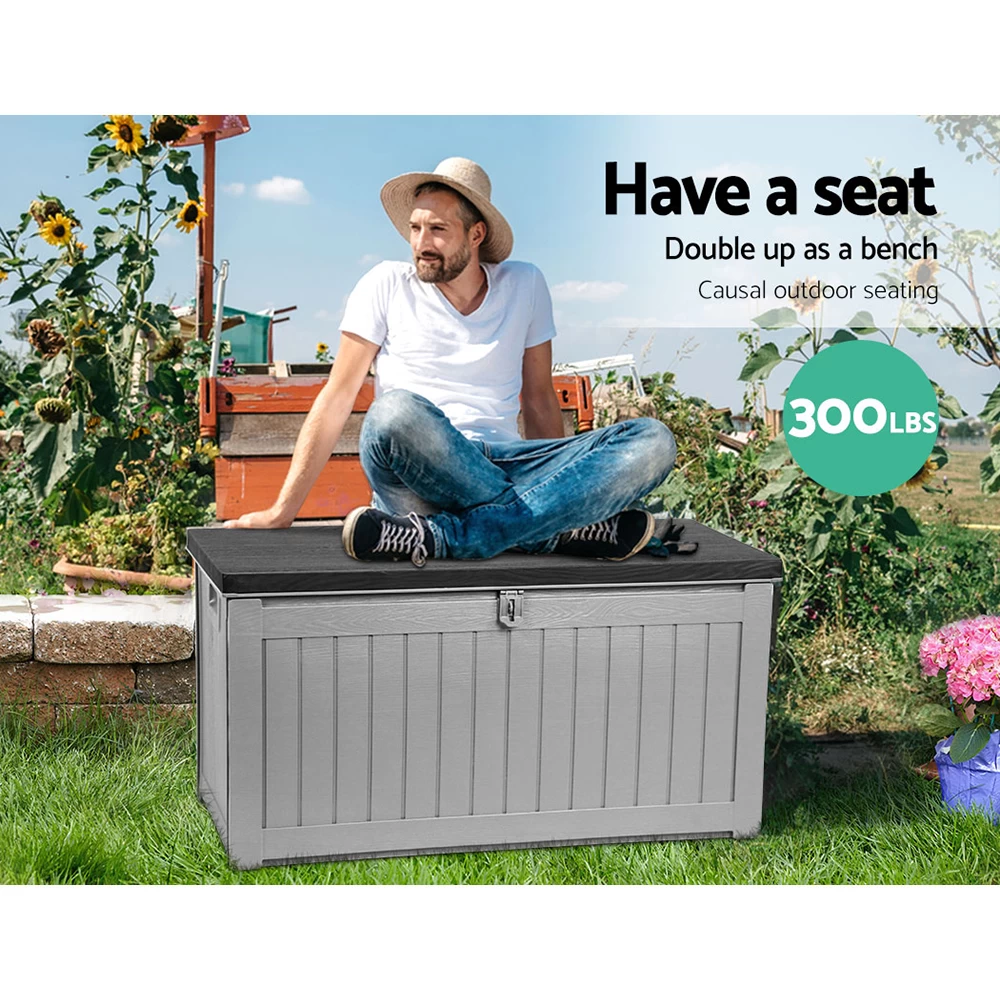 Gardeon Outdoor Storage Box Bench Seat 190L 6 Gardeon Outdoor Storage Box Bench Seat 190L - Image 4