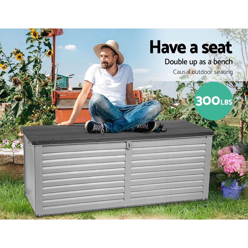 Gardeon Outdoor Storage Box Bench Seat 390L 6 Gardeon Outdoor Storage Box Bench Seat 390L - Image 4