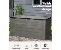 Gardeon Outdoor Storage Box 680L Container Indoor Garden Bench Tool Sheds Chest -Furniture Shop OSB S680 BK 04