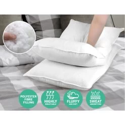 Giselle Bedding King Size 4 Pack Bed Pillow Medium*2 Firm*2 Microfibre Fiiling -Furniture Shop PILLOW MICRO 2M2F K 02
