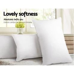 Giselle Bedding King Size 4 Pack Bed Pillow Medium*2 Firm*2 Microfibre Fiiling -Furniture Shop PILLOW MICRO 2M2F K 04