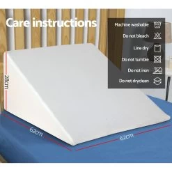 Giselle Bedding Foam Wedge Back Support Pillow – Beige -Furniture Shop PILLOW WEDGE BEI 01 1