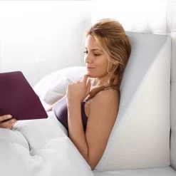 Giselle Bedding Foam Wedge Back Support Pillow – Beige -Furniture Shop PILLOW WEDGE BEI 99 1