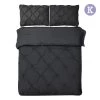 Giselle Bedding King Size Quilt Cover Set – Black