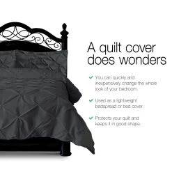 Giselle Bedding King Size Quilt Cover Set – Black 11 Giselle Bedding King Size Quilt Cover Set – Black -Furniture Shop QCS DIAM BK K 02