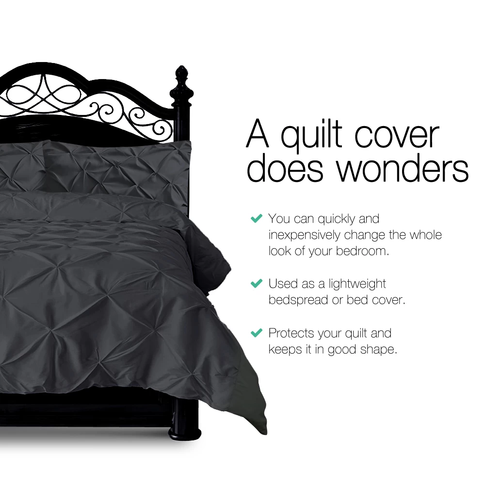 Giselle Bedding King Size Quilt Cover Set – Black 5 Giselle Bedding King Size Quilt Cover Set – Black - Image 3