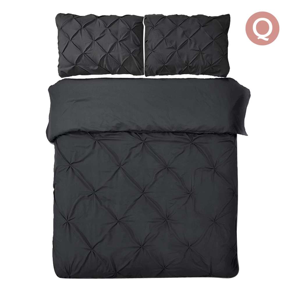 Giselle Bedding Queen Size Quilt Cover Set – Black 3 Giselle Bedding Queen Size Quilt Cover Set – Black