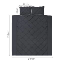 Giselle Bedding Queen Size Quilt Cover Set – Black 10 Giselle Bedding Queen Size Quilt Cover Set – Black -Furniture Shop QCS DIAM BK Q 01