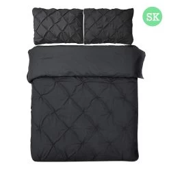 Giselle Bedding Super King Quilt Cover Set – Black