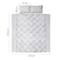 Giselle Bedding Queen Size Quilt Cover Set – Grey -Furniture Shop QCS DIAM GY Q 01