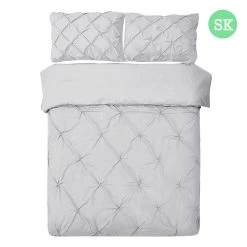 Giselle Bedding Super King Size Quilt Cover Set – Grey