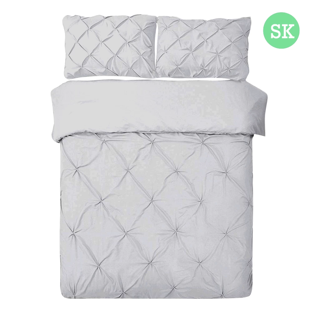 Giselle Bedding Super King Size Quilt Cover Set – Grey 3 Giselle Bedding Super King Size Quilt Cover Set – Grey