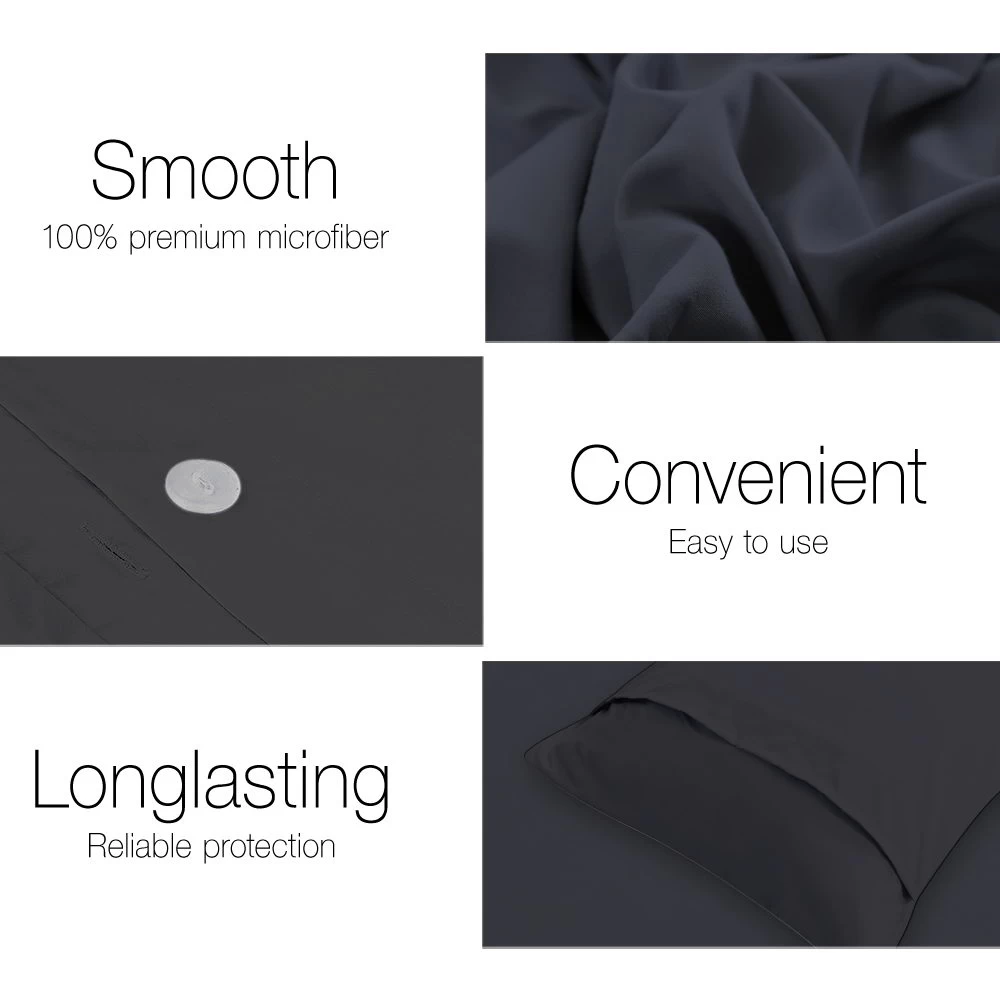 Giselle Bedding King Size Classic Quilt Cover Set – Black 7 Giselle Bedding King Size Classic Quilt Cover Set – Black - Image 5