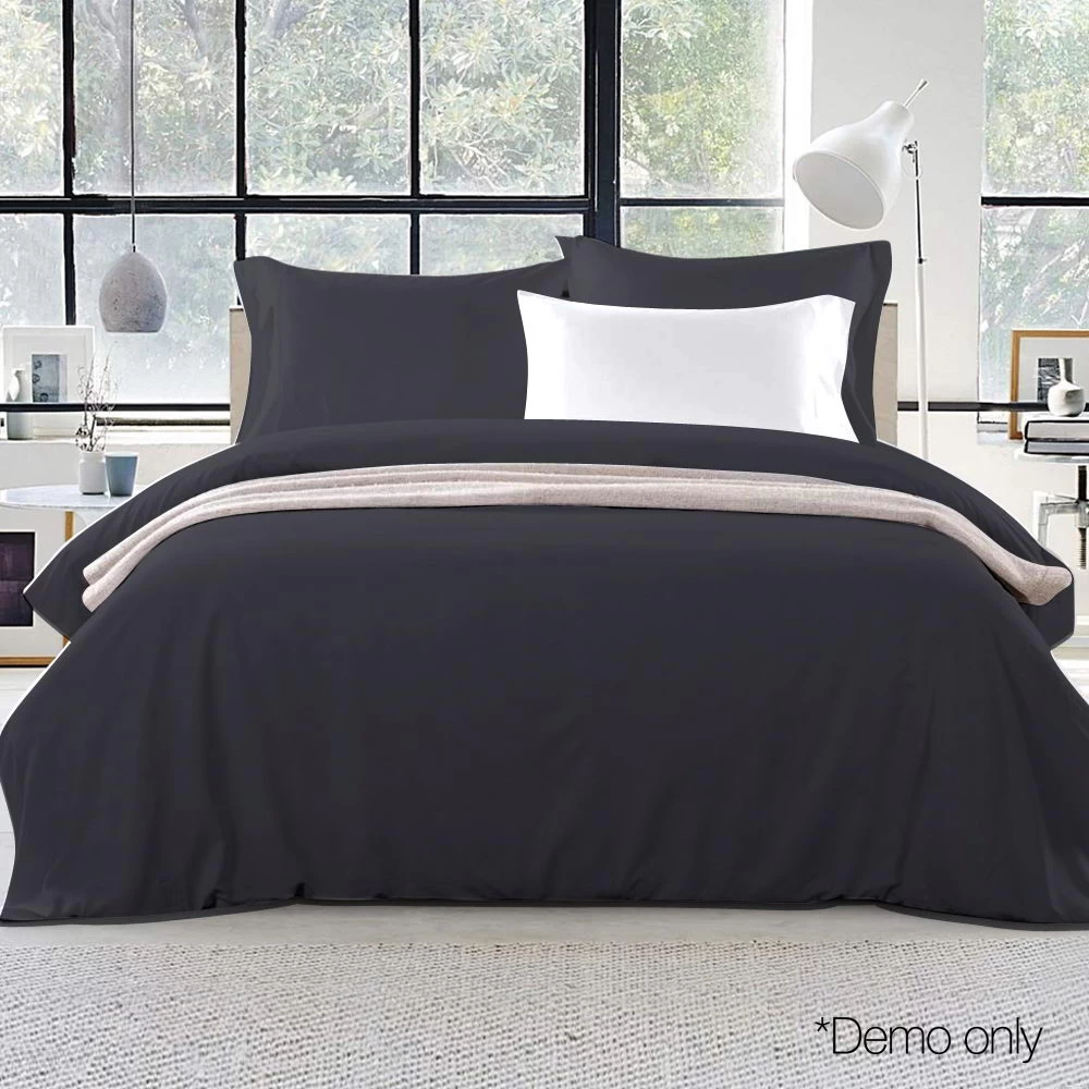 Giselle Bedding King Size Classic Quilt Cover Set – Black 9 Giselle Bedding King Size Classic Quilt Cover Set – Black - Image 7
