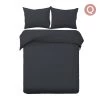 Giselle Bedding Queen Size Classic Quilt Cover Set – Black