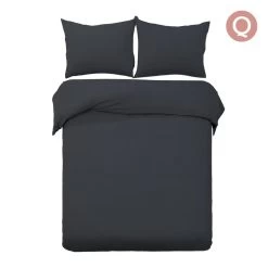 Giselle Bedding Queen Size Classic Quilt Cover Set – Black