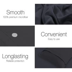 Giselle Bedding Queen Size Classic Quilt Cover Set – Black -Furniture Shop QCS MF BK Q 04