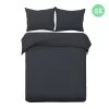 Giselle Bedding Super King Classic Quilt Cover Set – Black -Furniture Shop QCS MF BK SK 00
