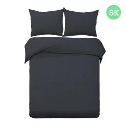 Giselle Bedding Super King Classic Quilt Cover Set – Black