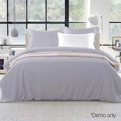 Giselle Bedding King Size Classic Quilt Cover Set – Grey -Furniture Shop QCS MF GY K 06