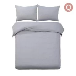 Giselle Bedding Queen Size Classic Quilt Cover Set – Grey