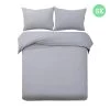 Giselle Bedding Super King Size Classic Quilt Cover Set – Grey -Furniture Shop QCS MF GY SK 00
