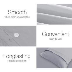 Giselle Bedding Super King Size Classic Quilt Cover Set – Grey -Furniture Shop QCS MF GY SK 04