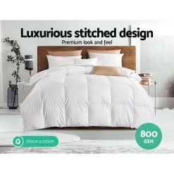 Giselle Bedding 800GSM Goose Down Feather Quilt Cover Duvet Winter Doona White Queen -Furniture Shop QUILT GOOSE 800 Q 03
