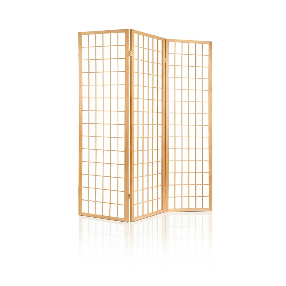 Artiss 3 Panel Wooden Room Divider – Natural 3 Artiss 3 Panel Wooden Room Divider – Natural