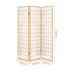Artiss 3 Panel Wooden Room Divider – Natural 10 Artiss 3 Panel Wooden Room Divider – Natural -Furniture Shop RD 4019 3P NT 01