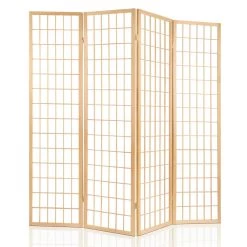 Artiss 4 Panel Wooden Room Divider – Natural 11 Artiss 4 Panel Wooden Room Divider – Natural -Furniture Shop RD 4019 4P NT 02