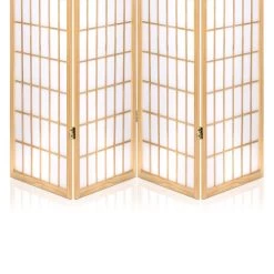 Artiss 4 Panel Wooden Room Divider – Natural 14 Artiss 4 Panel Wooden Room Divider – Natural -Furniture Shop RD 4019 4P NT 05