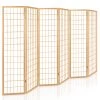 Artiss 6 Panel Room Divider Privacy Screen Foldable Pine Wood Stand Natural -Furniture Shop RD 4019 6P NT AB 00
