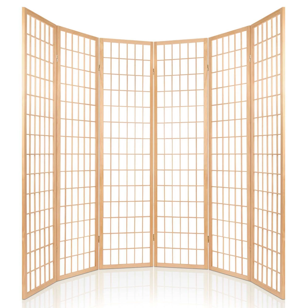 Artiss 6 Panel Room Divider Privacy Screen Foldable Pine Wood Stand Natural 7 Artiss 6 Panel Room Divider Privacy Screen Foldable Pine Wood Stand Natural - Image 5