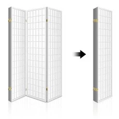 Artiss 6 Panel Room Divider Privacy Screen Foldable Pine Wood Stand White -Furniture Shop RD 4019 6P WH AB 04