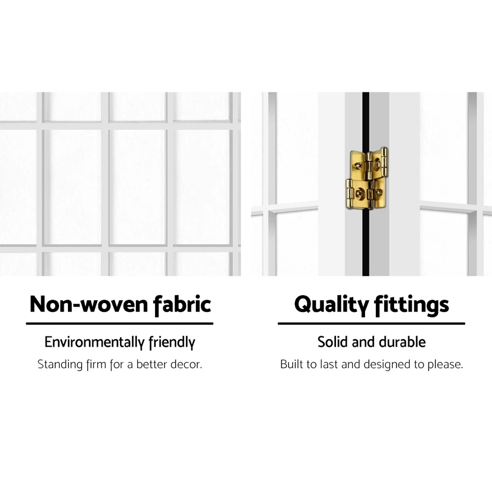 Artiss 8 Panel Room Divider Privacy Screen Dividers Stand Oriental Vintage White 6 Artiss 8 Panel Room Divider Privacy Screen Dividers Stand Oriental Vintage White - Image 4