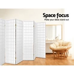 Artiss 8 Panel Room Divider Privacy Screen Dividers Stand Oriental Vintage White 13 Artiss 8 Panel Room Divider Privacy Screen Dividers Stand Oriental Vintage White -Furniture Shop RD 4019 8P WH AB 05