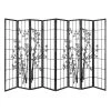 Artiss 8 Panel Room Divider Screen Privacy Dividers Pine Wood Stand Shoji Bamboo Black White -Furniture Shop RD 5019 8P BK 00