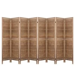 Artiss Room Divider Screen 8 Panel Privacy Wood Dividers Stand Bed Timber Brown