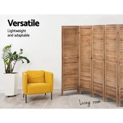 Artiss Room Divider Screen 8 Panel Privacy Wood Dividers Stand Bed Timber Brown -Furniture Shop RD B 0539 8P BR 04
