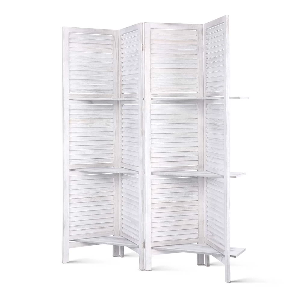 Artiss Room Divider Privacy Screen Foldable Partition Stand 4 Panel White 2 Artiss Room Divider Privacy Screen Foldable Partition Stand 4 Panel White