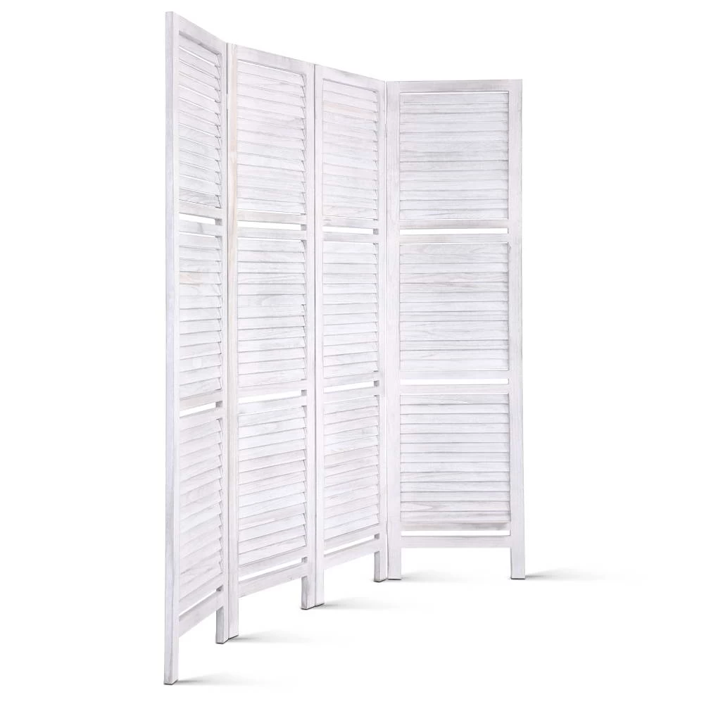 Artiss Room Divider Privacy Screen Foldable Partition Stand 4 Panel White 4 Artiss Room Divider Privacy Screen Foldable Partition Stand 4 Panel White - Image 3