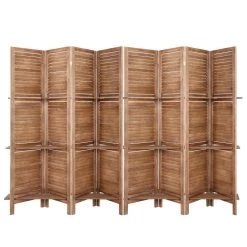 Artiss Room Divider Screen 8 Panel Privacy Dividers Shelf Wooden Timber Stand
