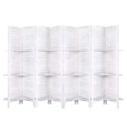Artiss Room Divider Screen 8 Panel Privacy Foldable Dividers Timber Stand Shelf