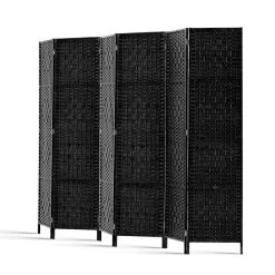 Artiss 6 Panel Room Divider – Black -Furniture Shop RD C 8001 6P BK 03