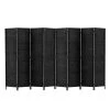 Artiss Room Divider 8 Panel Dividers Privacy Screen Rattan Wooden Stand Black -Furniture Shop RD C 8001 8P BK 00