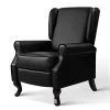 Artiss Recliner Chair Luxury Lounge Armchair Single Sofa Couch Leather Black -Furniture Shop RECLINER A6 BK 00