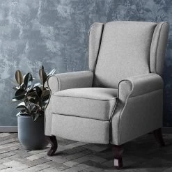 Artiss Recliner Chair Luxury Lounge Armchair Single Sofa Couch Fabric Grey -Furniture Shop RECLINER A6 LIN GY 99